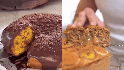 Pastel sin gluten esponjoso recien salido del horno